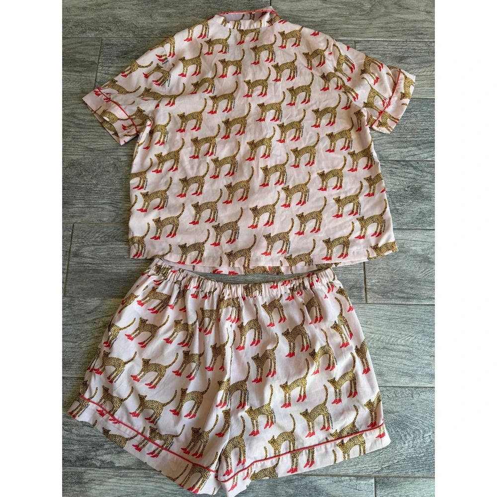 Bouffants & Broken Hearts Pajama Set‎ Medium Leopard Boots RHORI Lounge Shorts